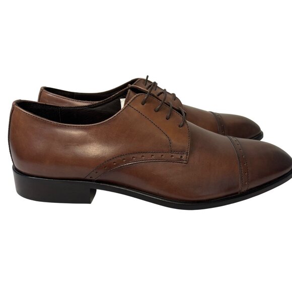 NWOT Bruno Magli Nevil BM600617 Brown Leather Cap Toe Oxfords Shoes Size 11.5 - Picture 5 of 12